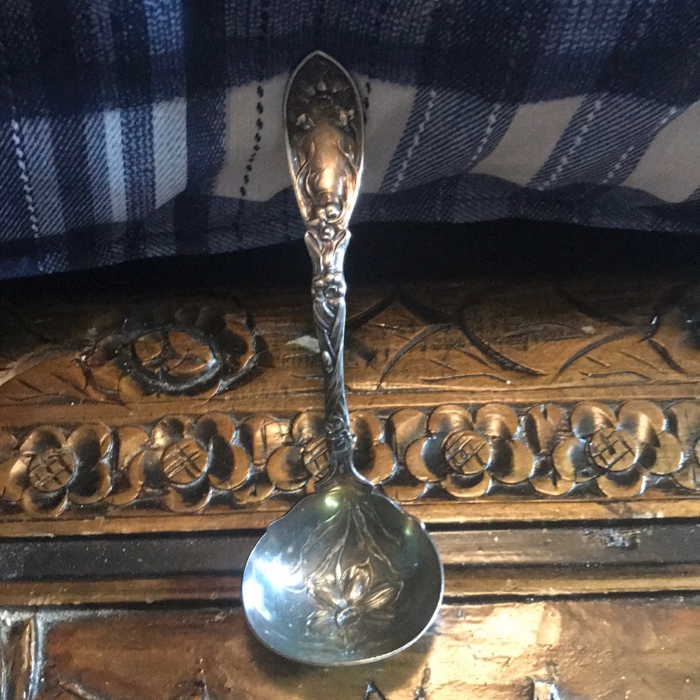 Antique Silver Serving Spoon